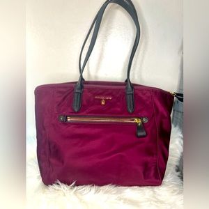 Michael Kors Kelsey Nylon Tote Shoulder Bag Plum Purple Medium